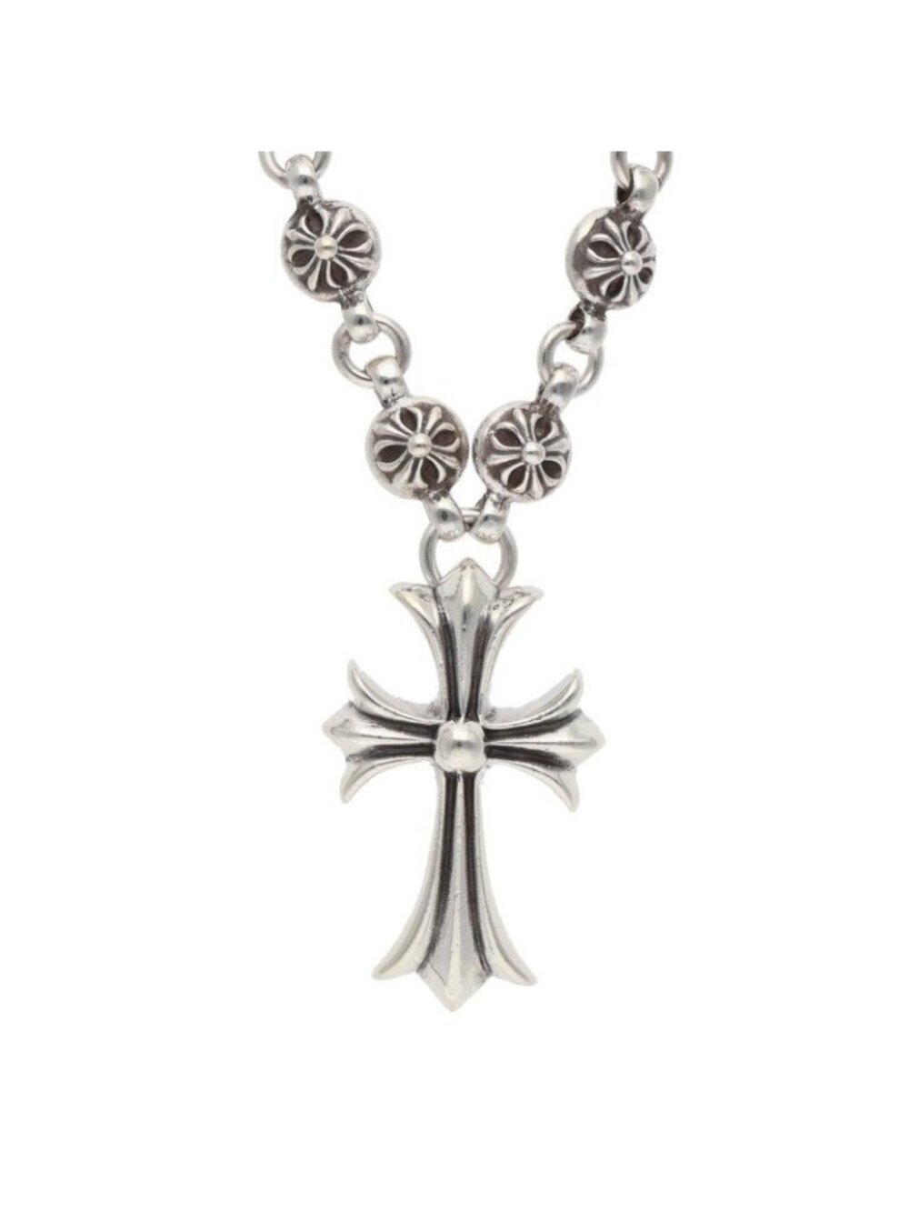 Chrome Hearts 1 Crsbl Chn Sml CH Crs Crossball Chain Small CH Cross Silver